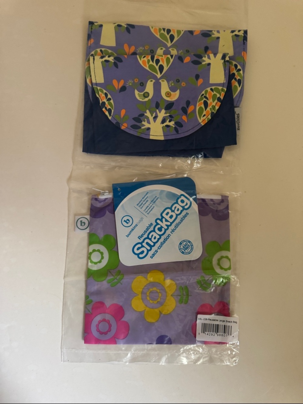 ReUsies Sustainable Kids Reusable Snack Bags - Ser of 3 - NWT